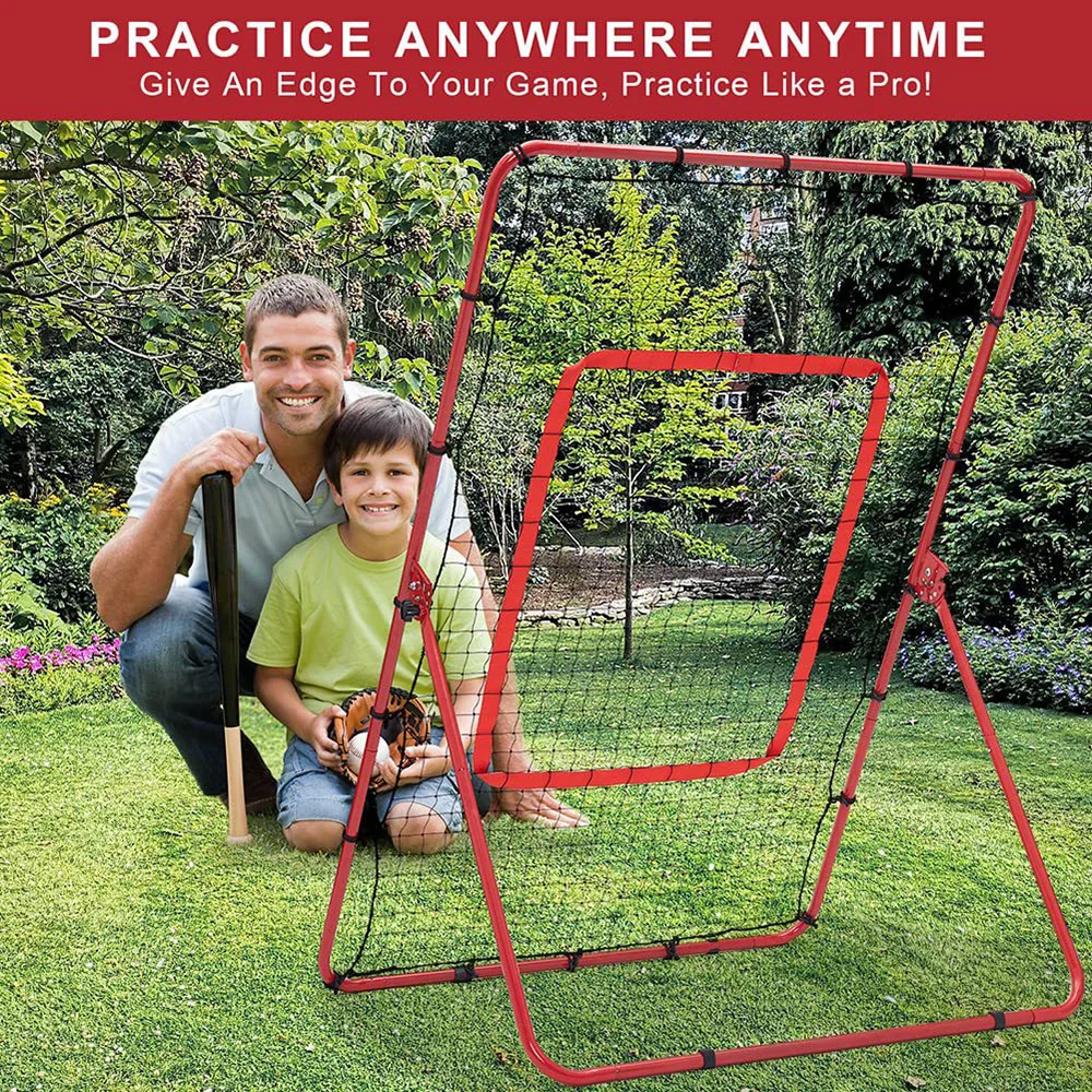

NEW baseball And Softball Rebounder Net 4x6 Ft PitchBack Adjustable Angles Baseball Training Net Portable Outdoor Practice Net
