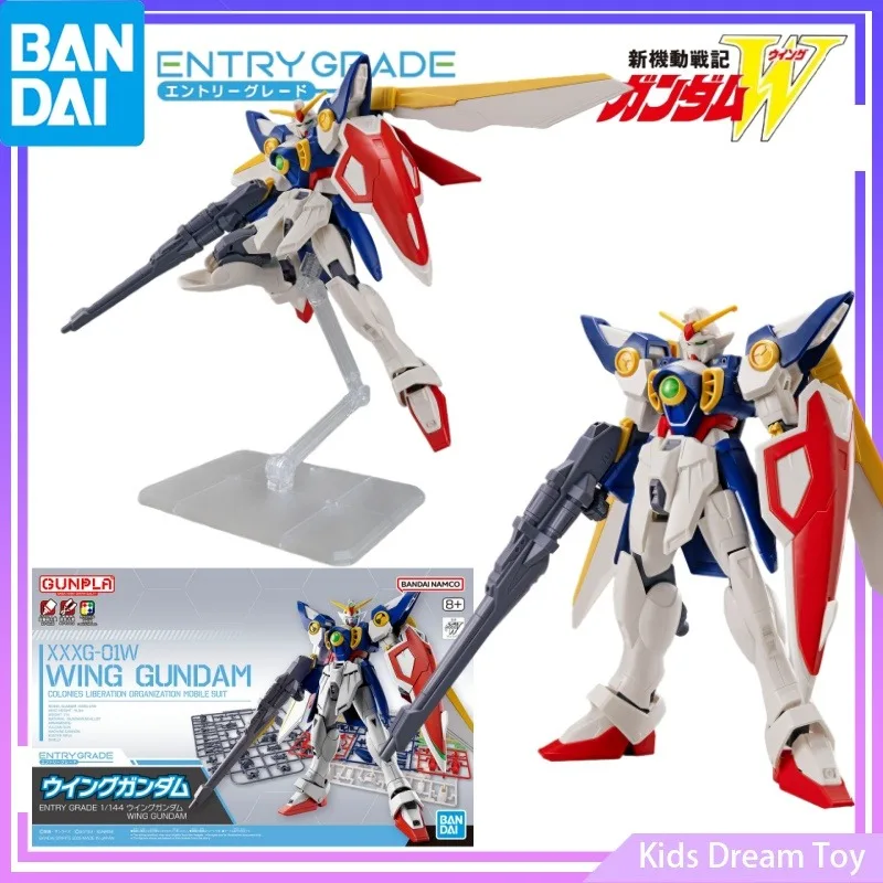 Montage Bandai auf Lager Original ENTRY GRADE 1/144 -XXXG-01W WING GUNDAM- Anime Action Figuren Spielzeug PVC Sammeln Modell Geschenke