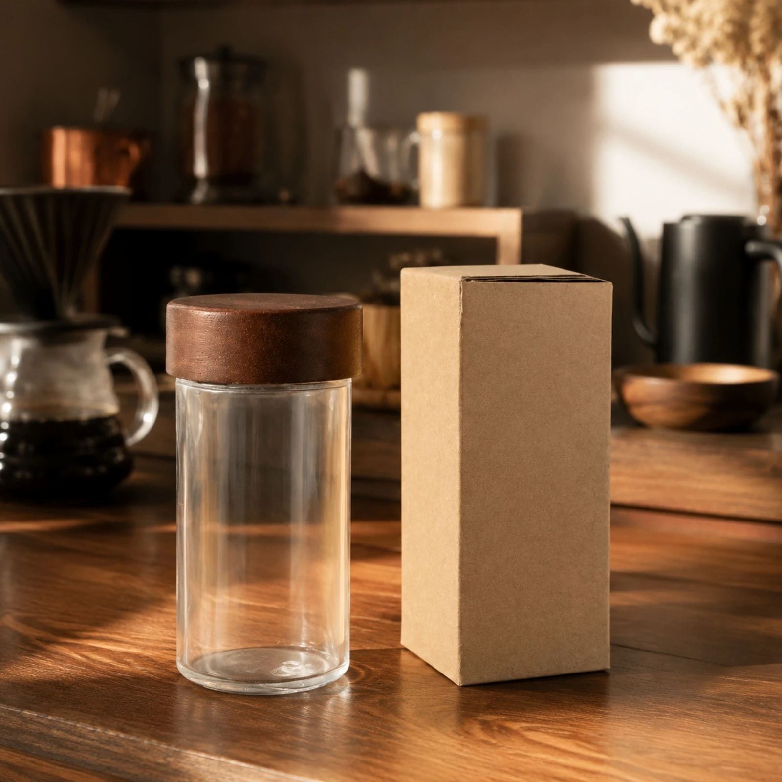glass-jar-with-wooden-lid-airtight-glass-food-storage-jar-with-wooden-lid-screw-top-storage-canister-leakproof-compact