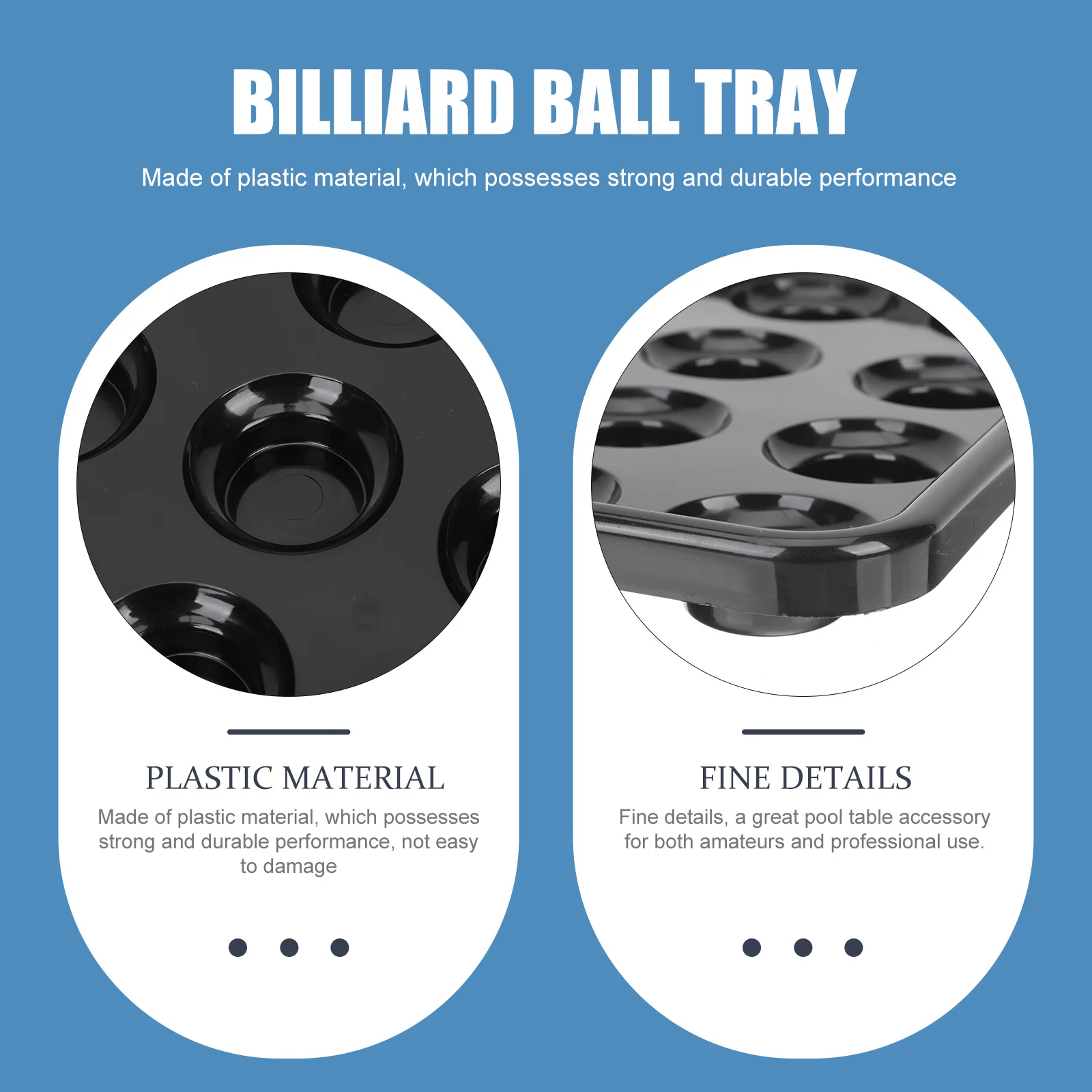 

Pool Ball Holder Billiards Tray Plastic Snooker Black Clear Bins for Organizing Travel