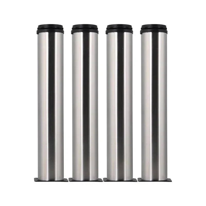 4pcs Stainless Steel Thicken 50x300mm Adjustable Furniture Legs Table Bed Sofa Cabinet feet foot legs With mounting screws