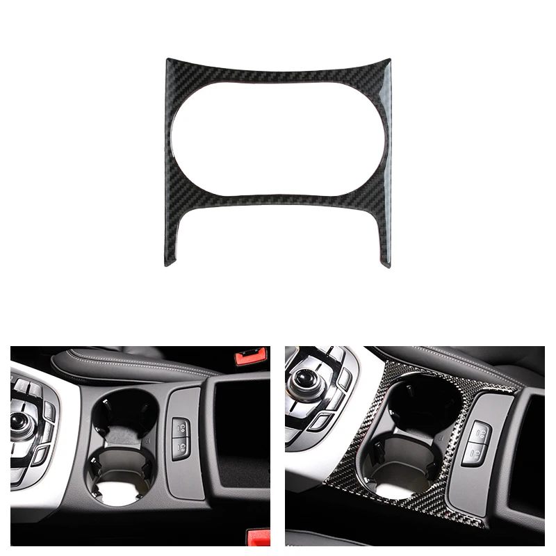 

For Audi Q5 2009 2010 2011 2012 2013 2014 2015 2016 2017 Carbon Fiber Water Cup Holder Panel Cover Protective Trim