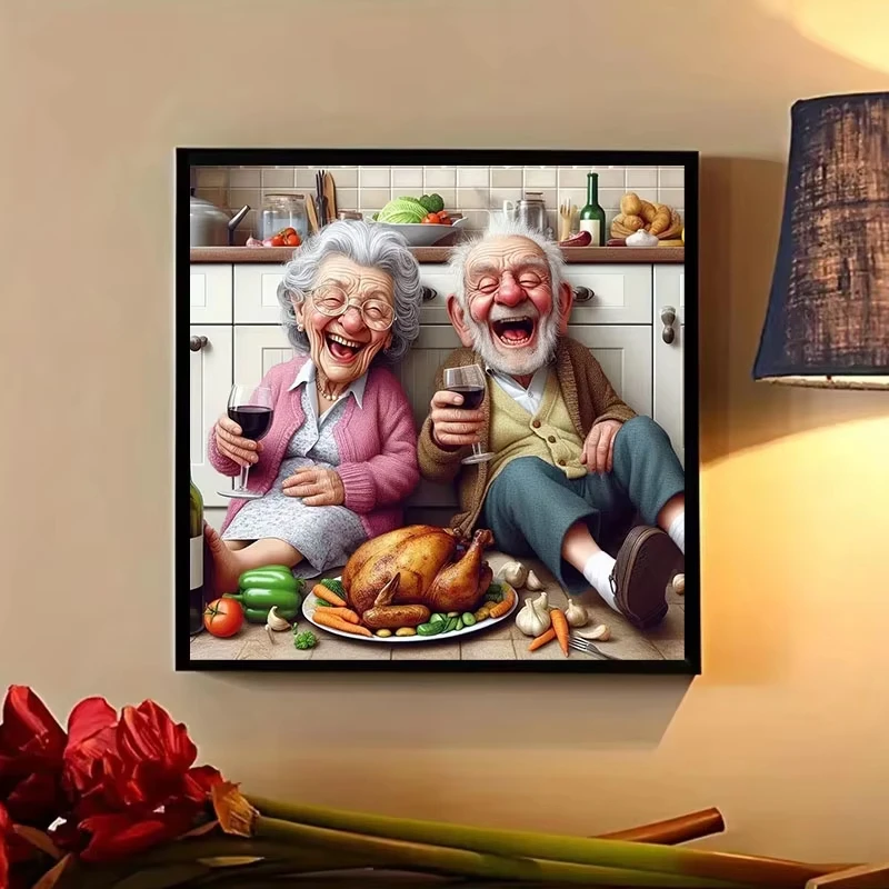 Oil Painting By Numbers Grandparents Cheers DIY Number Drawing Canvas Pictures By Numbers Home Decor Large Size