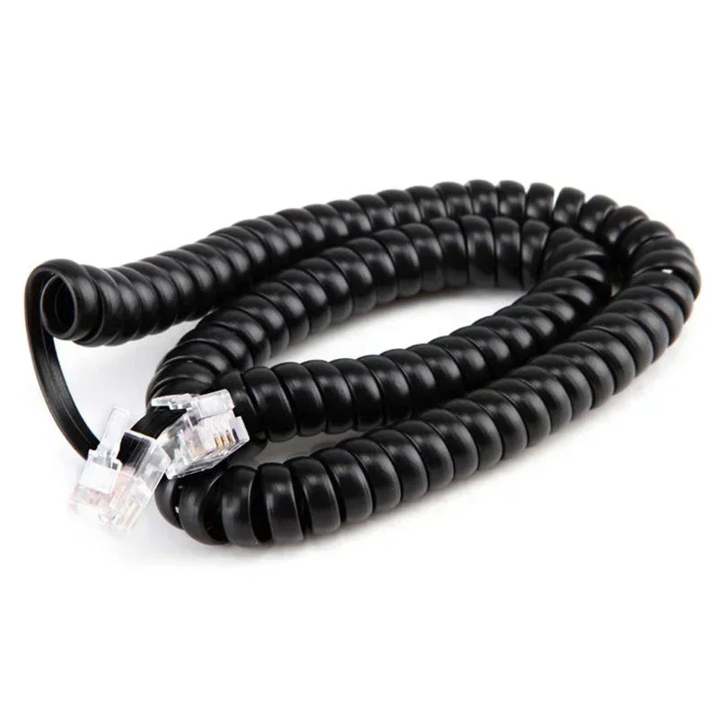 Cable de extensión de teléfono RJ10 de 3 metros, Cable de línea en espiral rizado, Cable de resorte, Cable de extensión de voz para teléfono