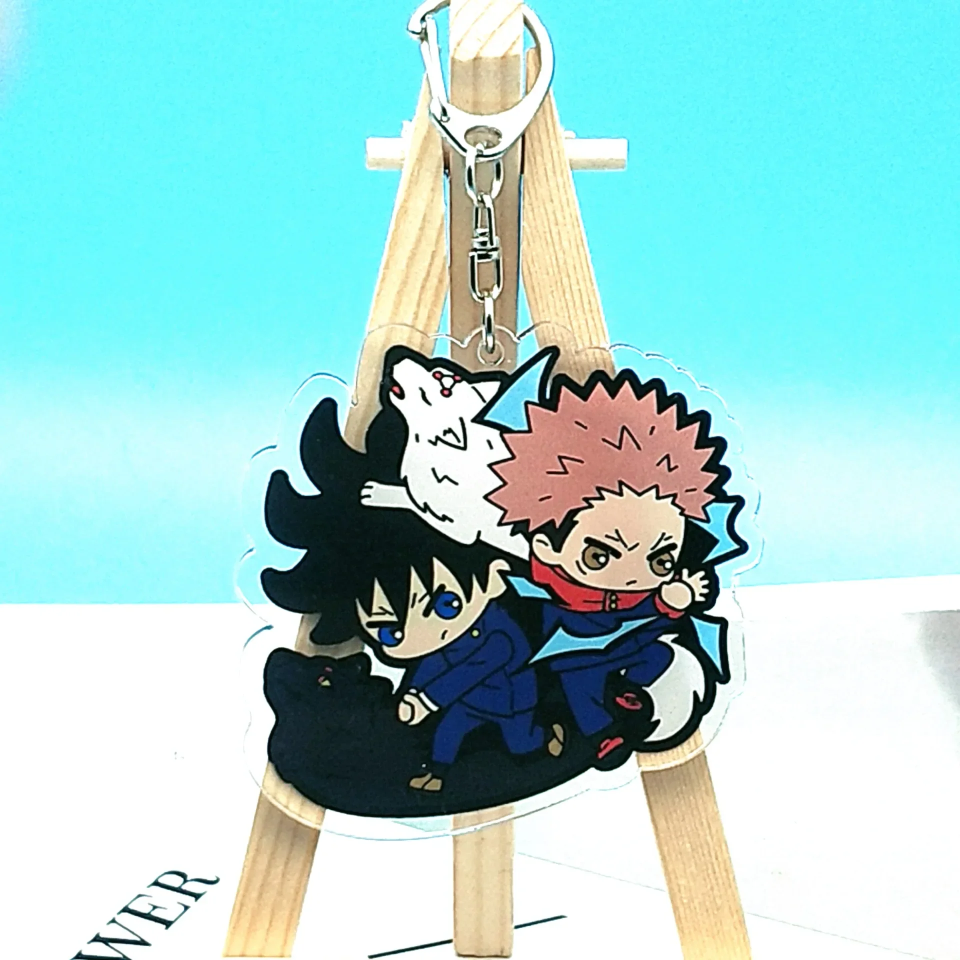 Anime Figure Satoru Gojo Itadori Yuji Kugisaki Nobara Key Ring Pendant Style Acrylic Key Chain Creative Model Plate Fans Gift