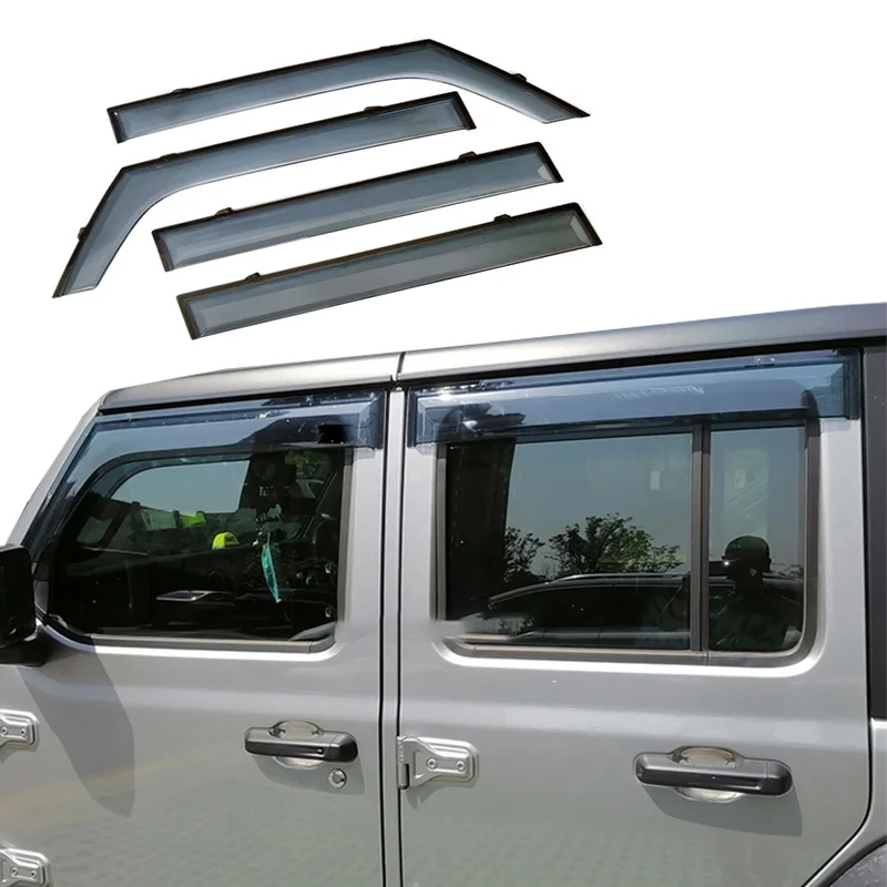 

Подходит для Jeep Wrangler JL 2018-2024 гг., защита от дождя, оконный солнцезащитный козырек 2008-2017 JK, боковой дефлектор, аксессуары для защиты от вентиляции