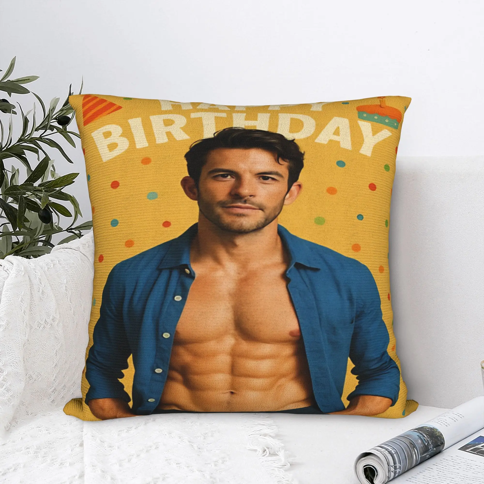 Jonathan Bailey Actor Square Pillow Case Comedy Cushion Covers Fashion Zippered Decorative Pillowcase for Seat 45*45cm