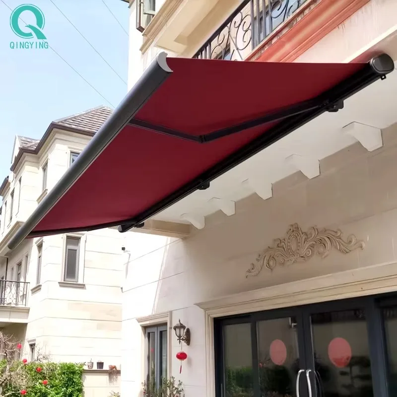 Custom Awning Waterproof Patio Roof Side Commercial Restaurant Window Automatic Motorized Electric Retractable Canopy Awning
