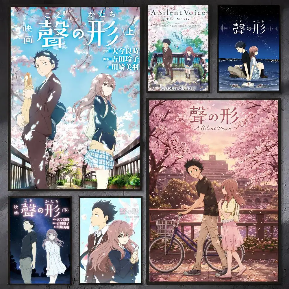 A Silent V-Voice Anime Poster Waterproof Sticky Wall Art Print For Bedroom Living Room Hallway Bar Home Decor