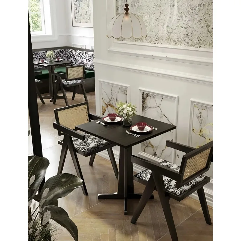 Southeast Asian Solid Wood Rattan Chair And Table Sets Sofa Booth For Commercial Furniture Restaurant Bar Hotel Cafe Project T