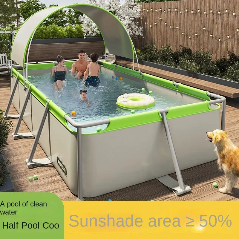 Sunshade swimming pool foldable and non inflatable for household use