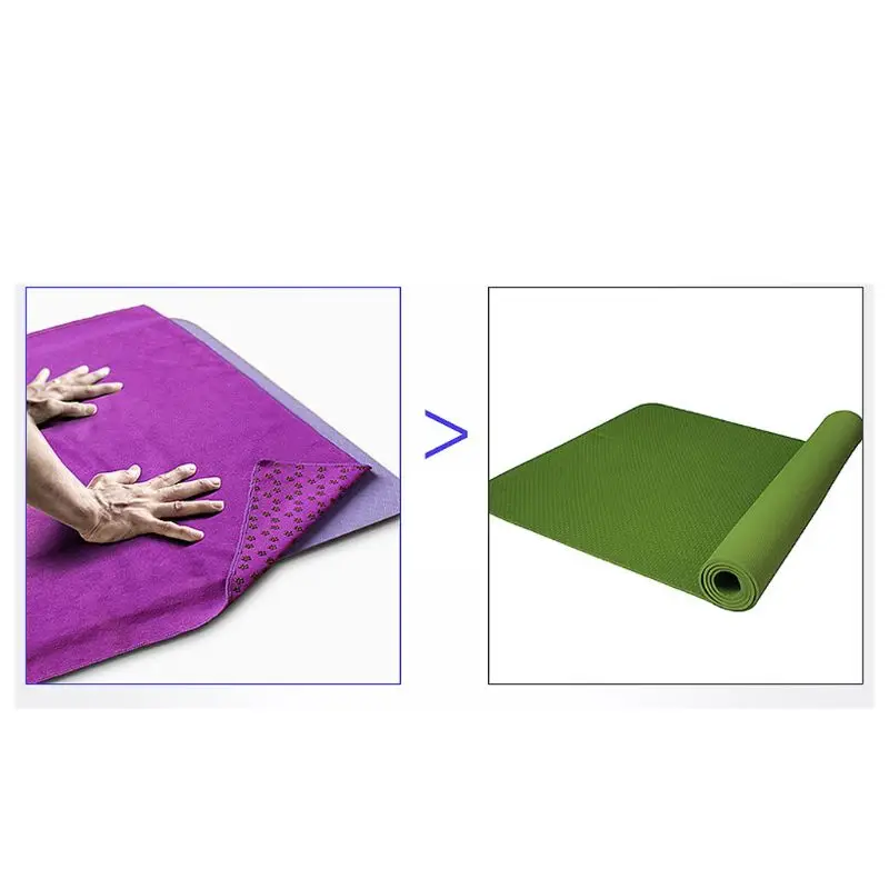 Non-slip Yoga Mat Sports Sweat-absorbent Plum Pattern Embellishment Yoga Towel Multipurpose Overlay Silicone Particles Dropship