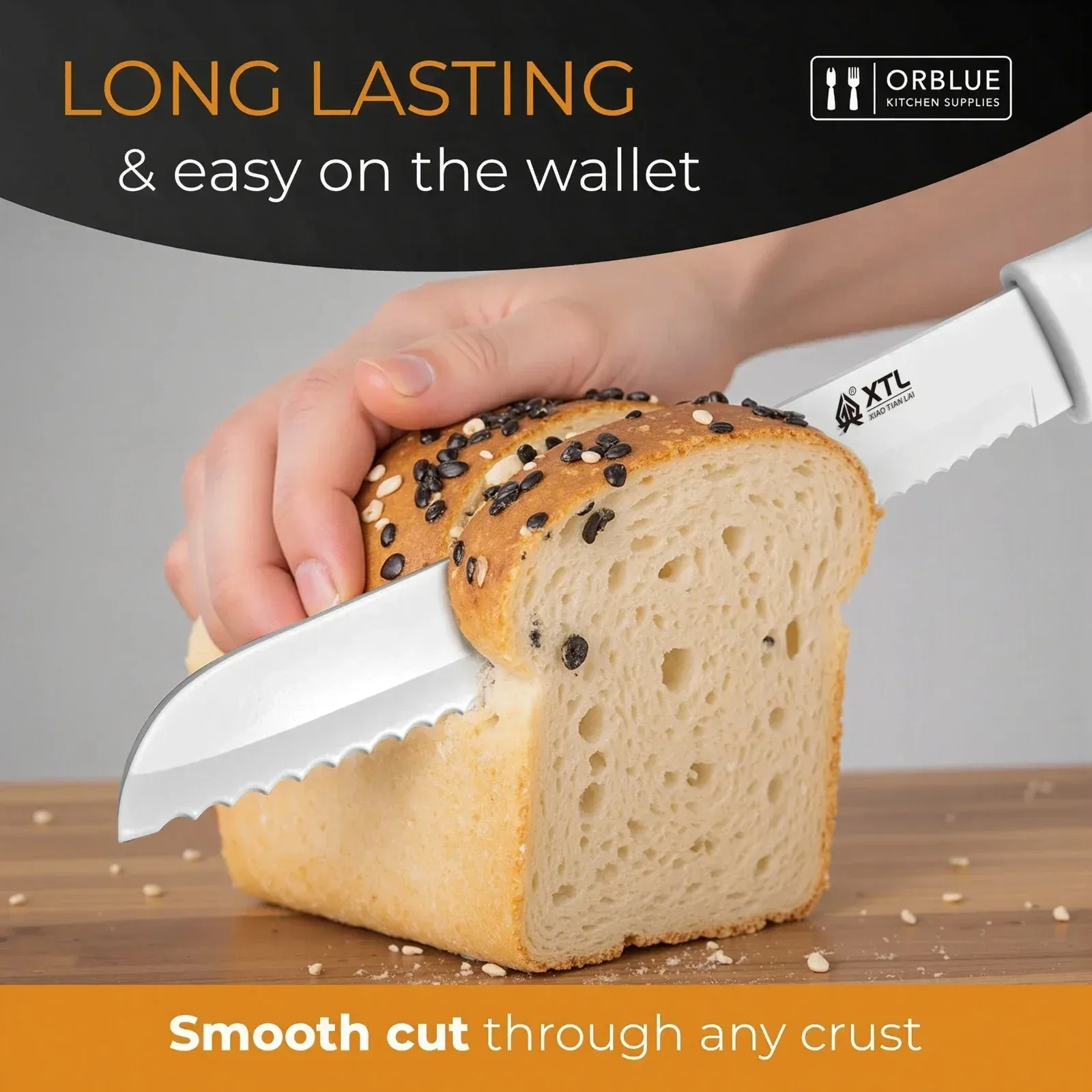 Cuchillo para pan, cuchillo específico para sándwich, cuchillo Obao, cuchillo para pan tostado de bagel, cuchillo para cortar pasteles para hornear