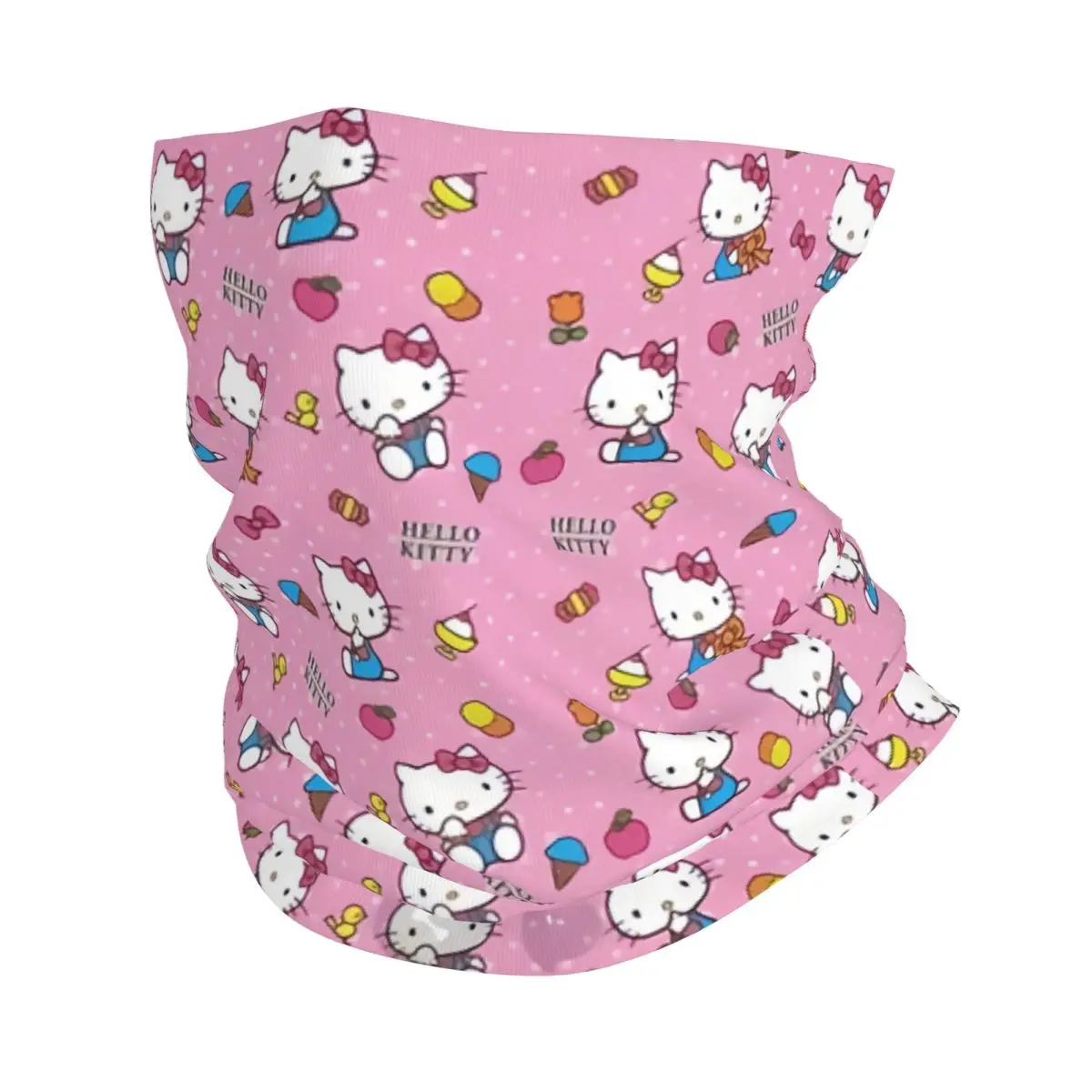 

Custom Cartoon Hello Kitty Sanrio Japan Anime Bandana Neck Warmer Women Men Winter Hiking Ski Scarf Gaiter Face Cover