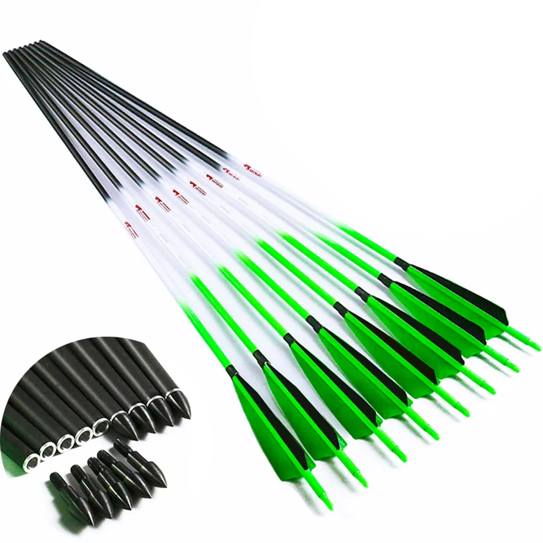 12PCS Linkboy Archery Pure Carbon Arrows 32