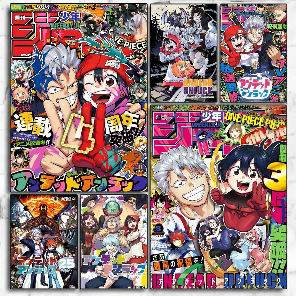 Anime Undead Unluck Poster Poster Room Wall Art Decor Waterproof Stickers For Home Bar Bedroom Decoration