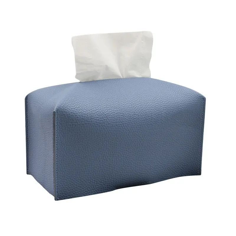 PU Leather Tissue Box Car Tissue Container Desktop Napkin Tissue Holder Case Storage Box Home Living Room Decoration