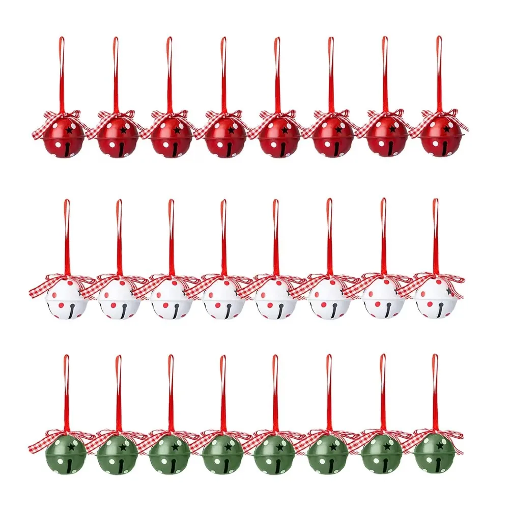 24pcs/Pack 50mm Decoration Bell 3 Colors Christmas Tree Hang Pendant Decor Ornaments Metal Bell For Home Bar Party Decoration