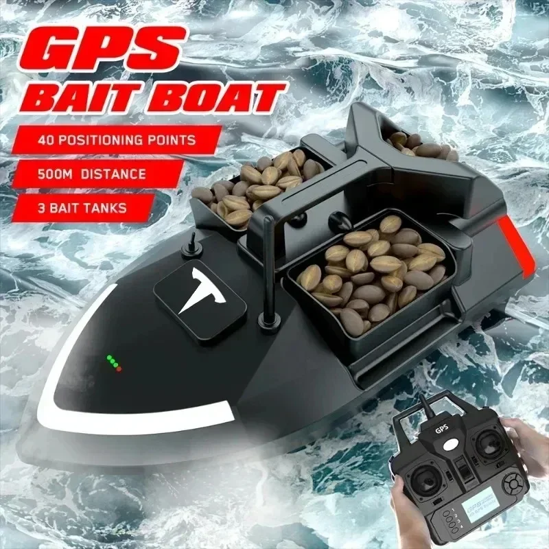 VWVIVIDWORLD ,24000mAh,40GPS ,RC Fishing Bait Boat,2KG Loading ,500M ,Night Light ,Cruise/Return/Route Correction,VX