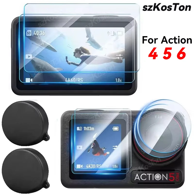 Folia ochronna na ekran ze szkła hartowanego, osłona obiektywu, etui do przechowywania dla DJI Osmo Action 6 Action 5 Pro 4, akcesoria do DJI Action 4 5 6