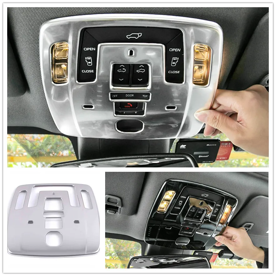 

For Toyota Sienna XL40 2021 2022 Car Accessories Front Roof Reading Light Panel Lamp Frame Cover Sticker Trim Stainless Steel