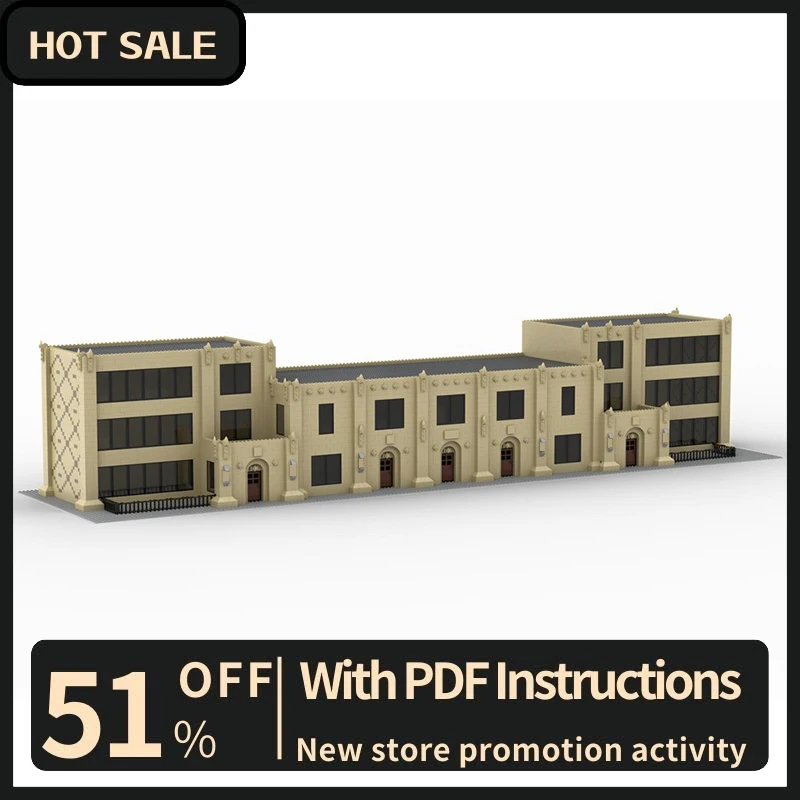 

New 7367Pcs City Hot Street View Moc Modular Northeast Middle School Model Building Blocks Diy Creative Ideas Kids Birthday Gift