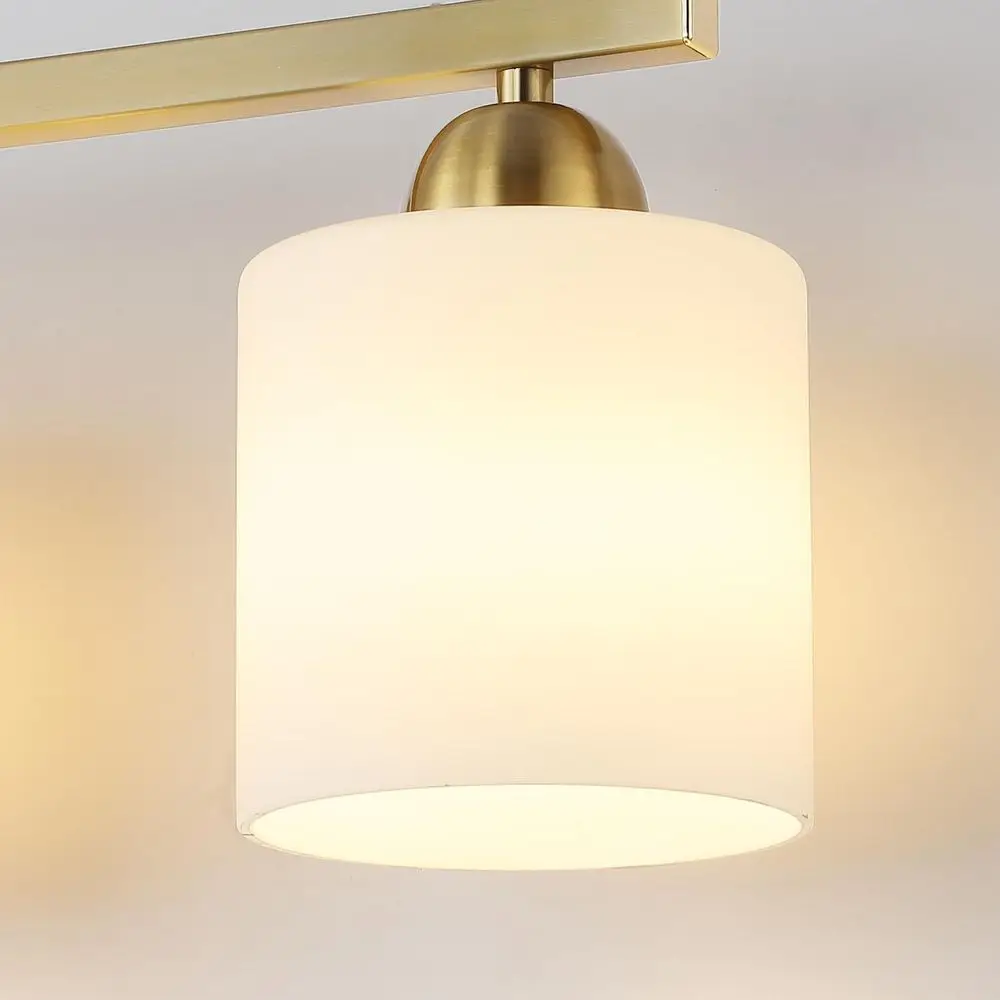 Luci da toeletta dorate a 2 luci a parete con prese in ceramica E26 per bagno in vetro di latte in acciaio inossidabile