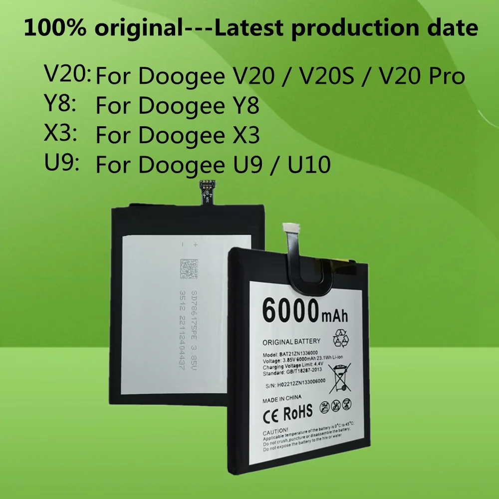 Новый оригинальный аккумулятор для Doogee V20 Pro V20S BAT21ZN1336000 X3 Y8 BAT18783400 U9 U10 BAT23P3MINI5060 аккумуляторы + бесплатные инструменты