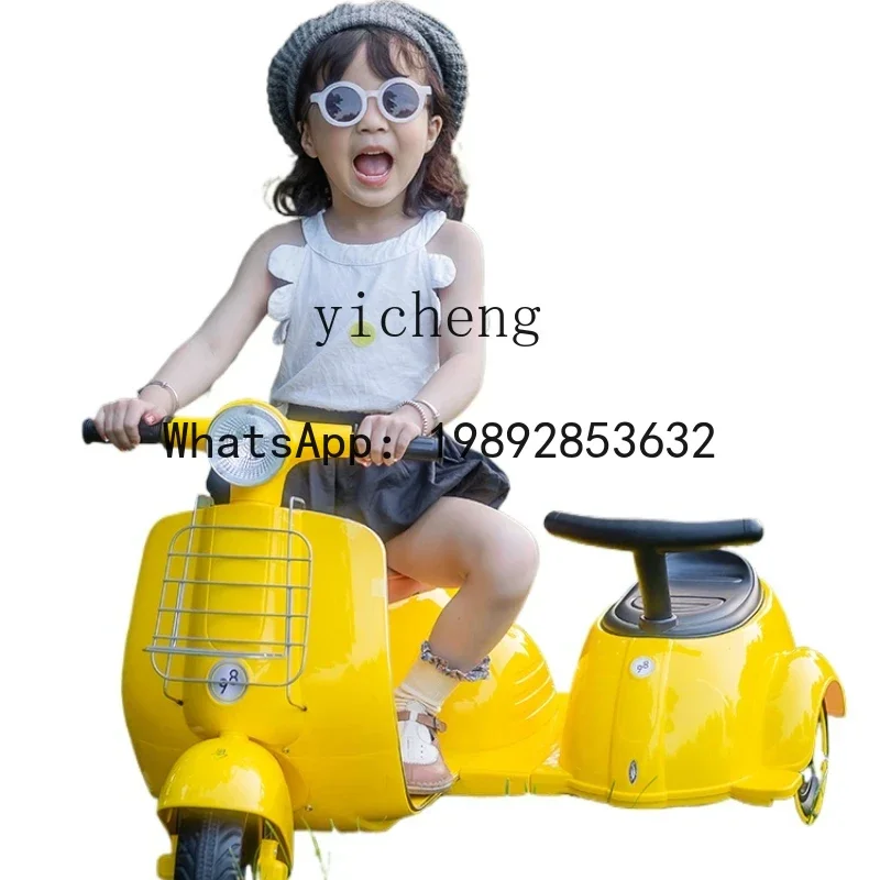 AE  Children's Electric Motor Three-Wheeled Sit Double Rechargeable Remote Control Car