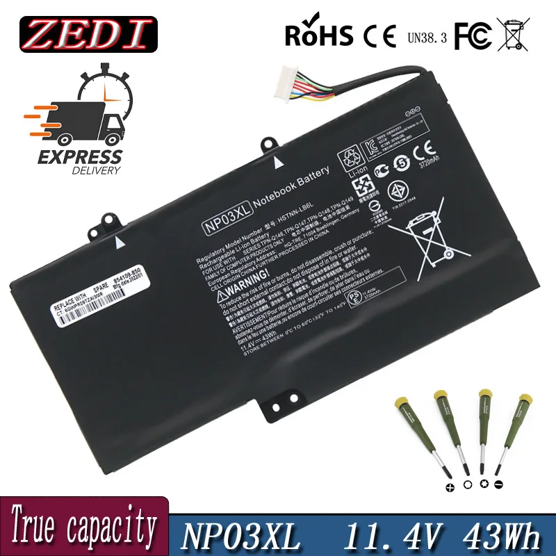 Аккумулятор для ноутбука ZEDI NP03XL для HP Pavilion X360 13-A010DX TPN-Q146 TPN-Q147 TPN-Q148 HSTNN-LB6L 760944 -421 15-U010DX