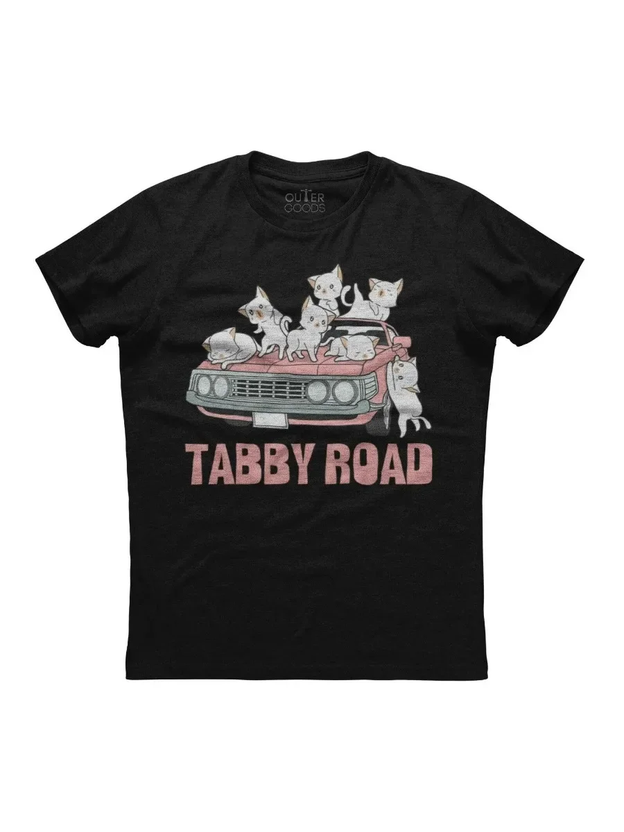 Tabby Road Cats. Funny Cat Graphic Premium T-Shirt. Summer Cotton O-Neck Short Sleeve Mens T Shirt New S-3XL