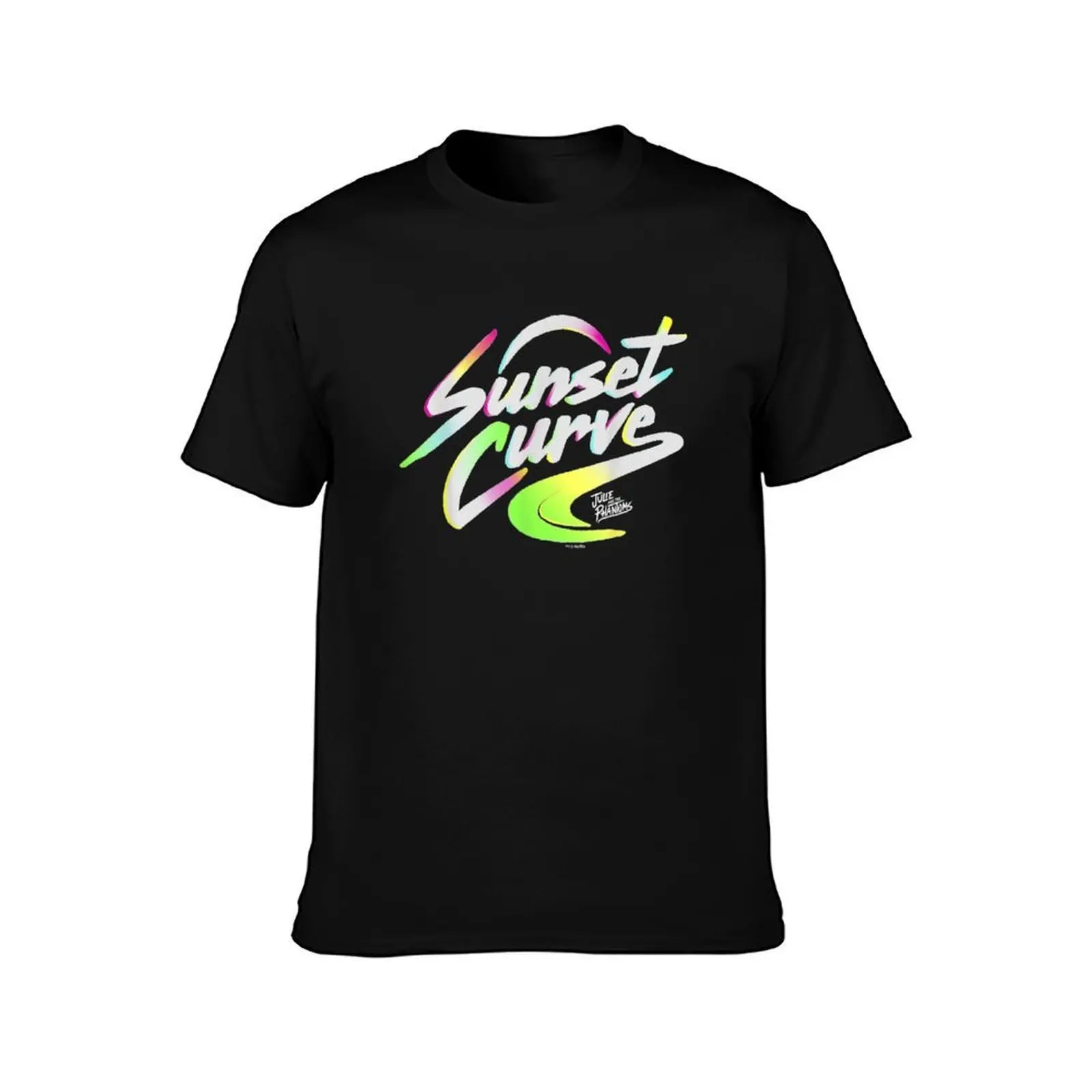 Julie And The Phantoms Sunset Curve Logo T-Shirt, Summer Casual Cotton Tee, Oversized Streetwear Tops, Vintage Graphic Print