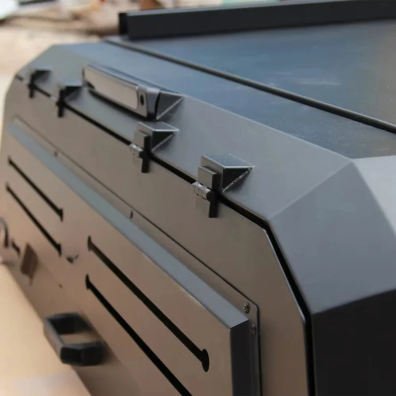 

Top quality Dual-Door Camper Shell with Ventilation for Triton L200 Aluminum Black Matte Truck Topper