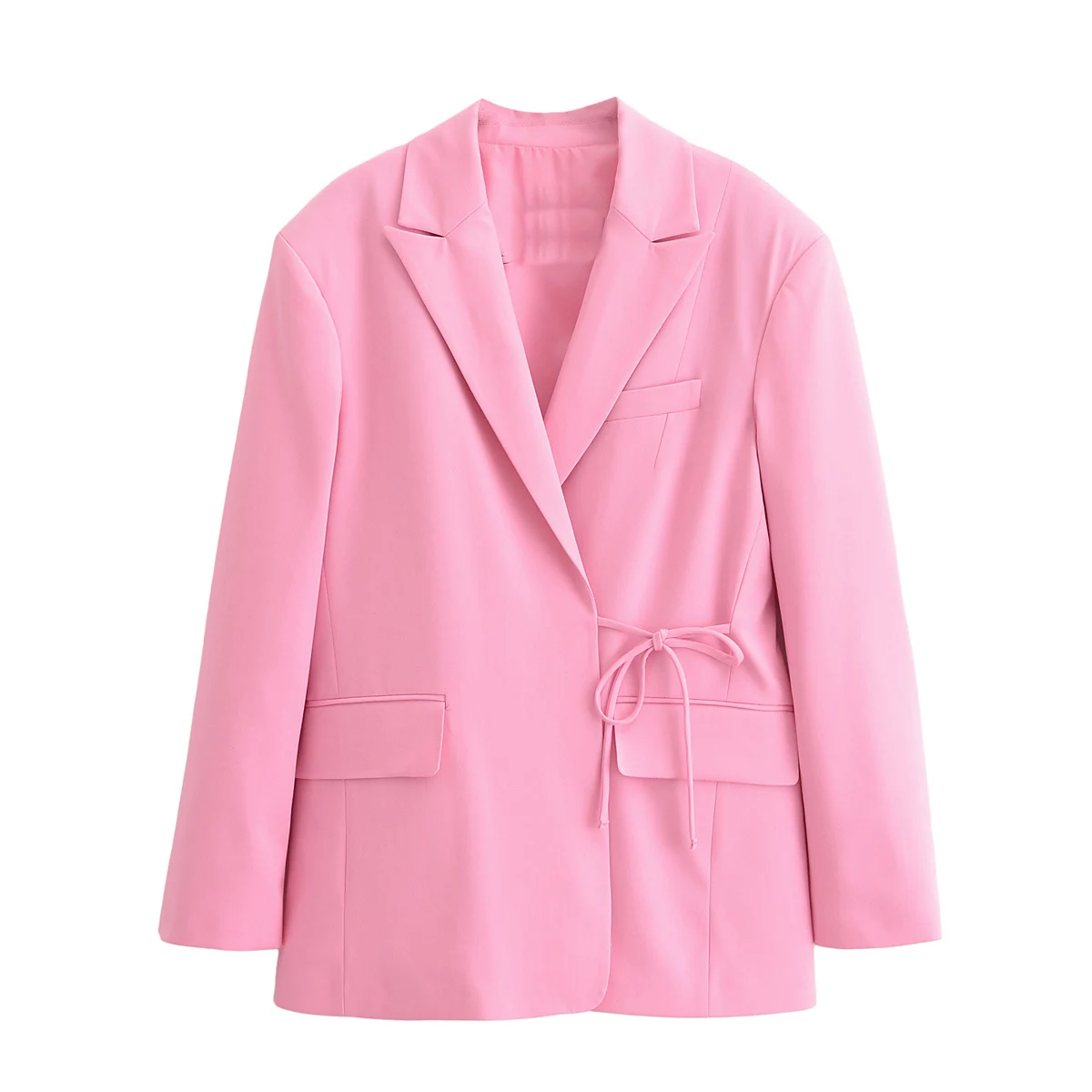 Tangada 2025 Spring Women Pink Bow Blazer Jacket Long Sleeve Female Coat 6P17