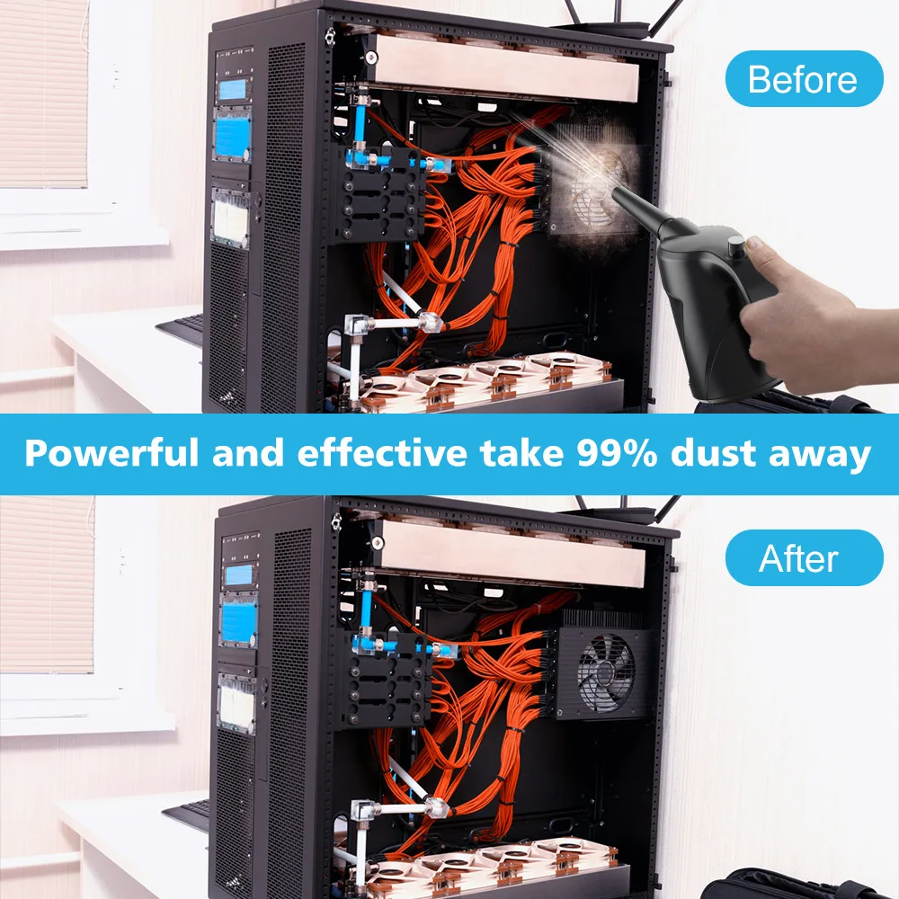 Пылесборник высокого давления 550 Вт, пистолет для удаления пыли для компьютерной клавиатуры, крошки для волос, заменяет сжатые банки, воздуходувка для чистки