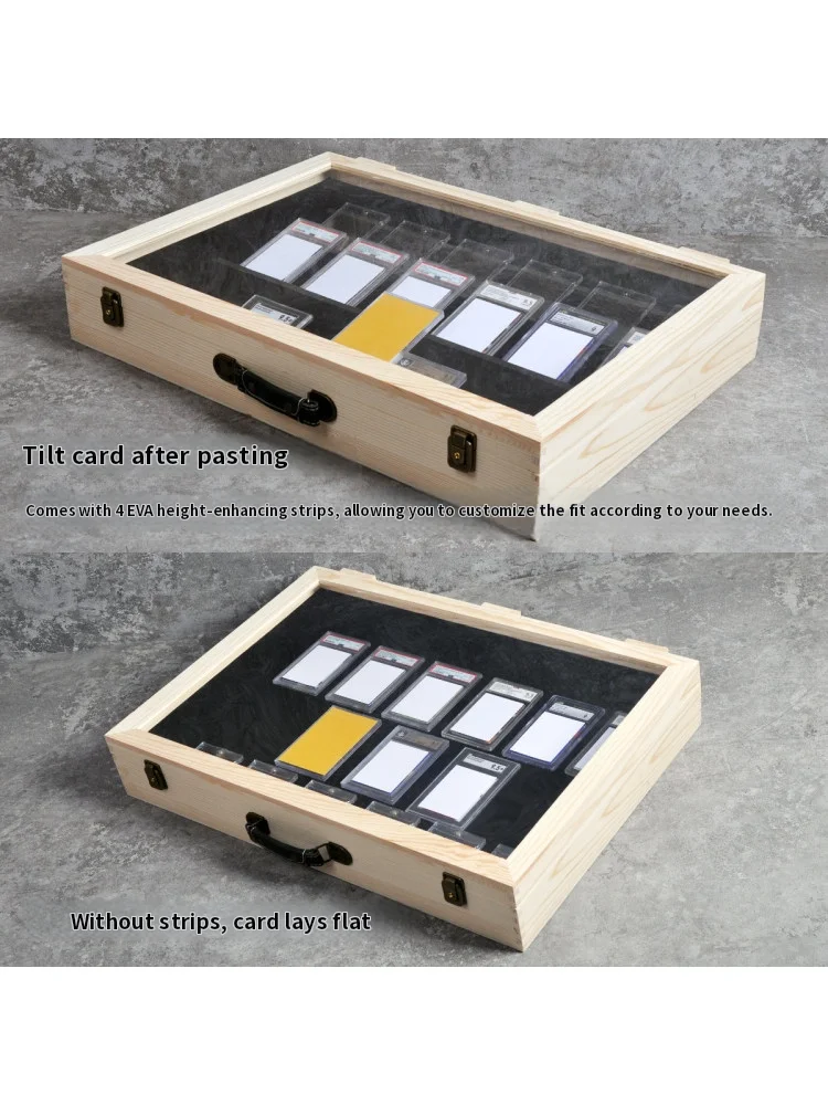 PTCG Gongbo Baoqui Star Card Display Stand for BGS PSA Graded Cards Wooden Exhibition Frame 62cm x 44cm Multilingual Support Rat view 4