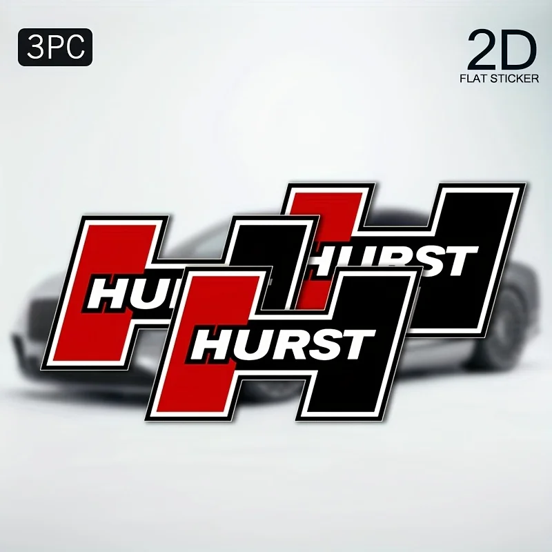 

4PCS/SET Flat Car Stickers Red Black H-Letter Pattern 7.62cm/3in Stylish Waterproof Self-Adhesive Decorative Decal for Vehicle