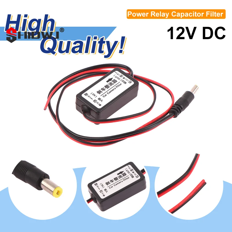 12V DC Power Relay Capacitor Filter Connector For Backup Auto Car Camera Filter Car Rear View Rectifier