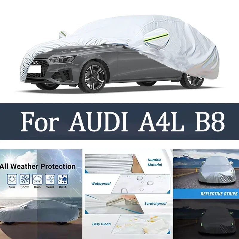 

For AUDI A4L B8 Car Cover Outdoor Protection Covers Snow Sunshade Waterproof Dustproof Exterior UV Car Accessories Auto