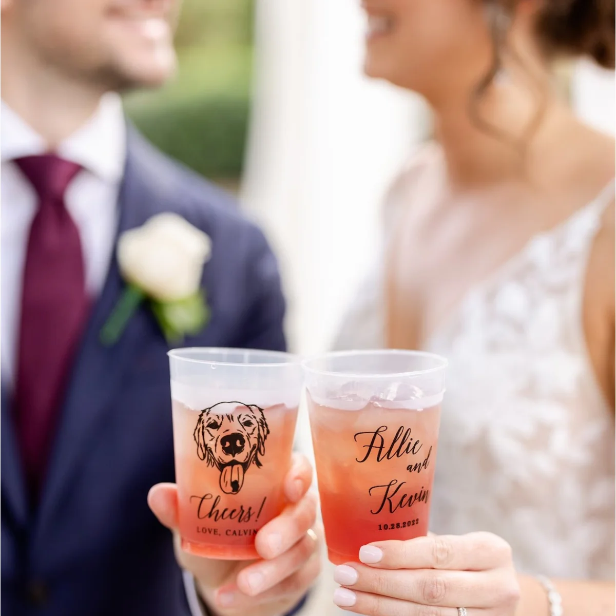 

Custom Illustrated Dog Frosted Wedding Cups, Modern Wedding Cups, Custom Dog Wedding, Custom Wedding Cups, Pet 16oz Frosted Cups