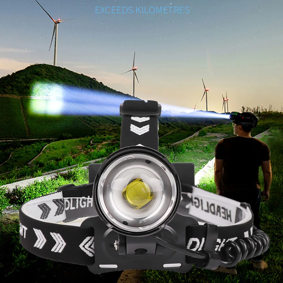 High Quality XHP90.2 Zoom LED Head Lamp 3PCS 18650 Battery Power Bank 7800mah Headlamp Usb Rechargeable Head Torch Light Lamp