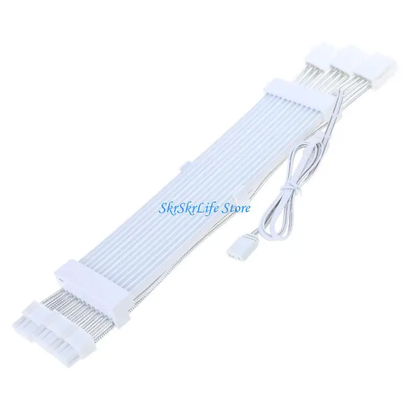 

E65E PC PSU Extension ARGB Cable 24Pin/ 8PinX2/ 8PinX3 Male Female PCI-E GPU Power Supply Transfer Adapter Connector 5V3P