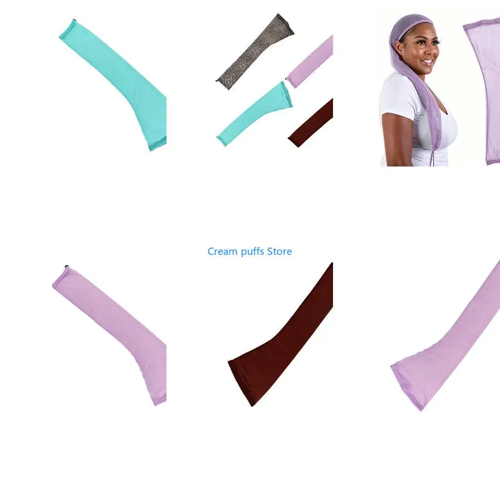50LE Stretch Mesh Braid Cap for Long Twists, Lightweight Tube Hair Wrap