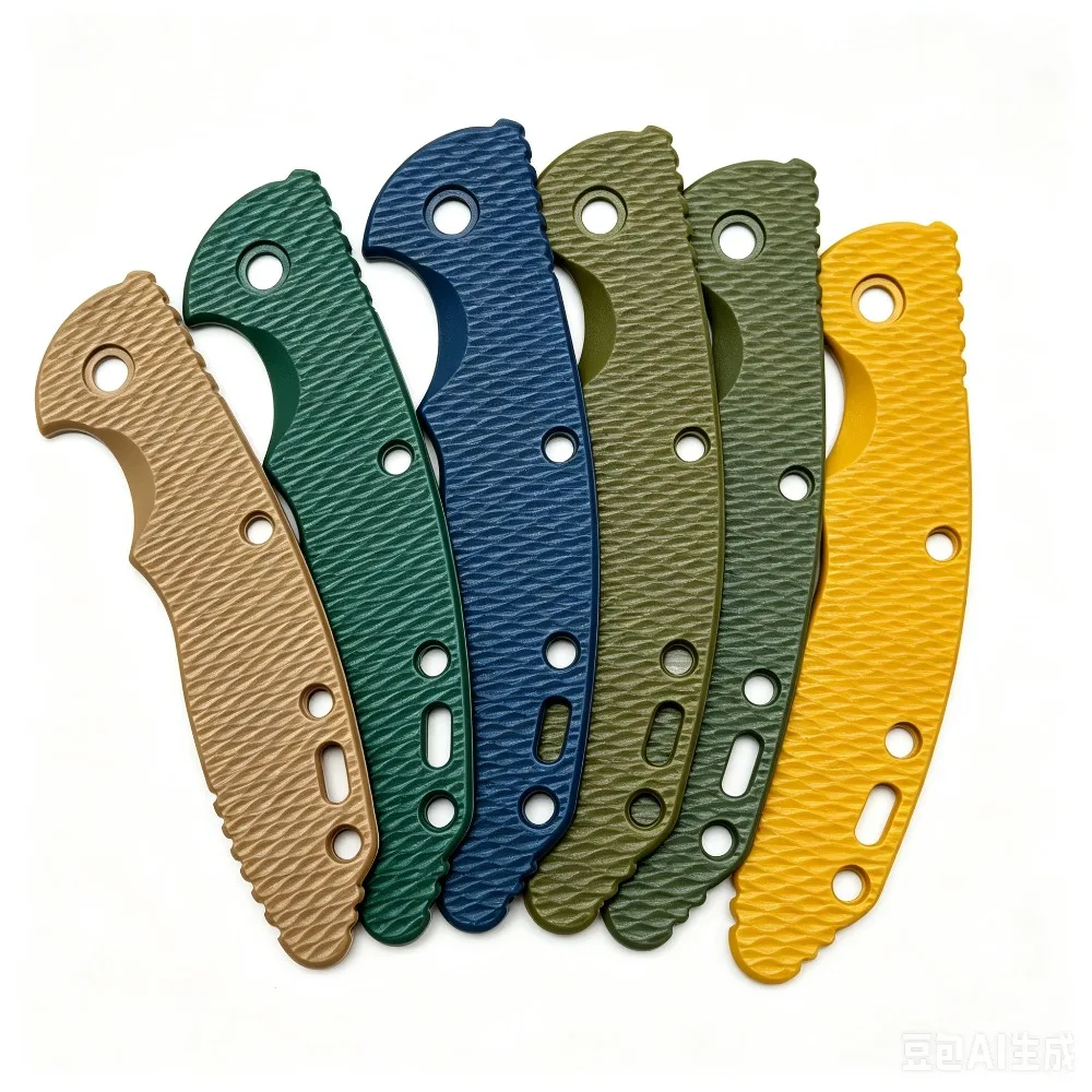 1pc G10 Composite Wave & Triangle Pattern Handle Slabs Non-Slip DIY Replacement Material Fit Rick Hinderer XM-18 Mod Accessories