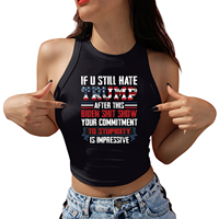 Trump Was Right Donald Trump Print Women Y2K Crop Top Sleeveless Shirts Girls Sexy Tops Streetwaer Clothes Fashion Tank Tops