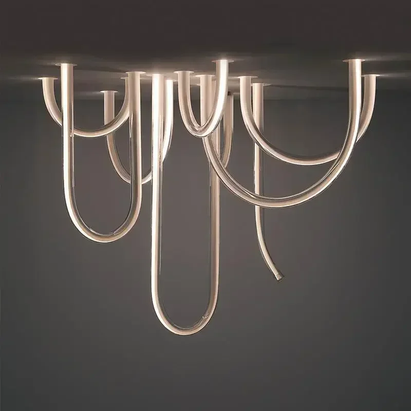 Modern Designer Soft Hose LED Ceiling Chandelier Luxury Suspension Lighting Fixture For Hall Showroom Home Interior Decoration