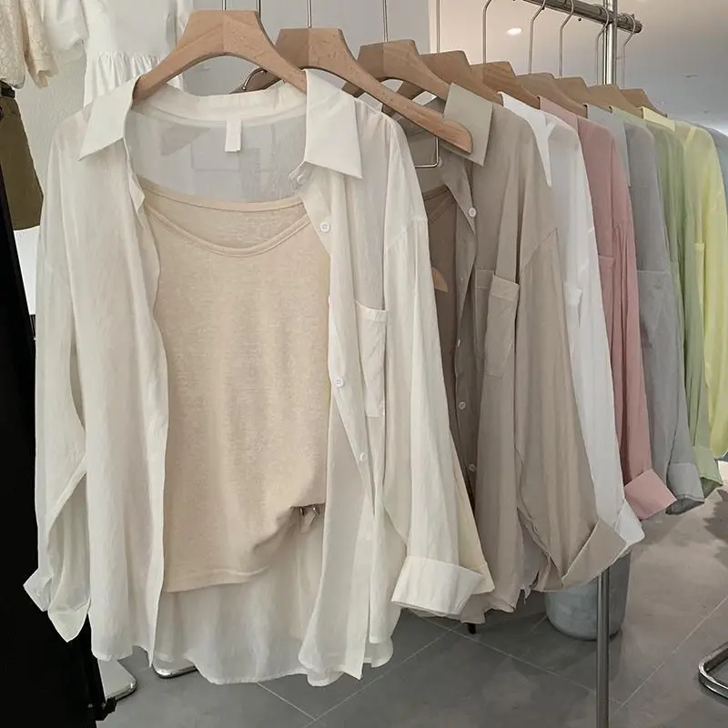 

Faionable Summer Women's Sun Protection irt Chiffon Ice Silk Ele Versatile Open Cardigan Top for Young Adults 8-24