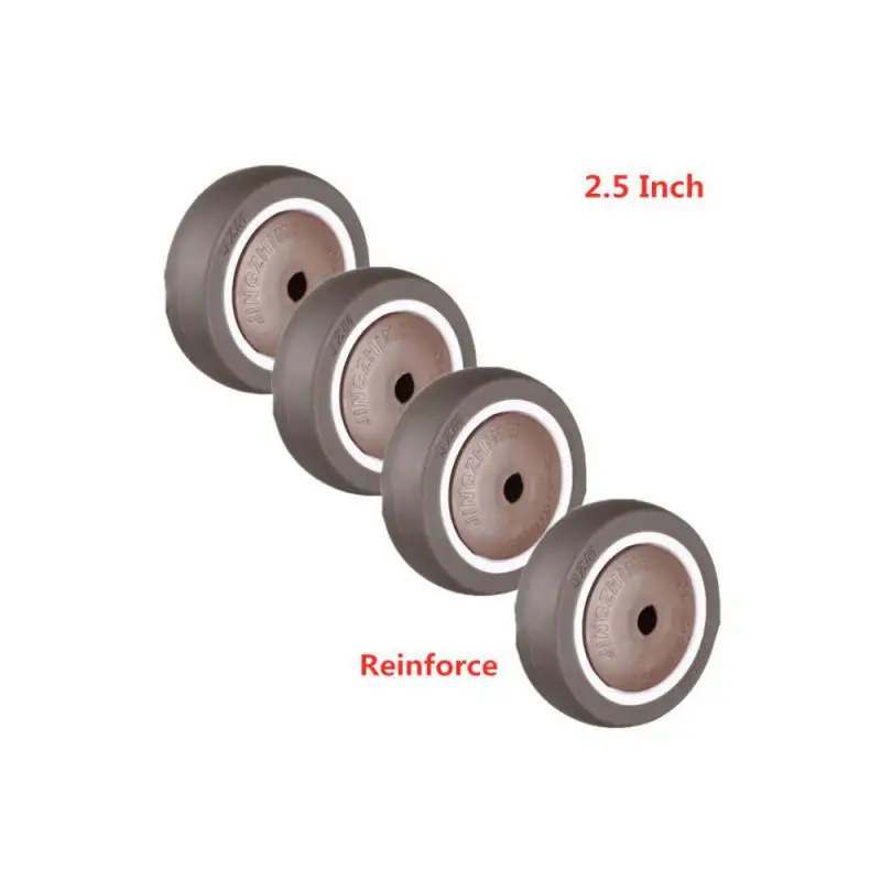 

4 Packs 2.5 Inch Brown Reinforce Single Caster Tpe Rubber Wheel Wear-resistant Silent Universal Accessories Pulley