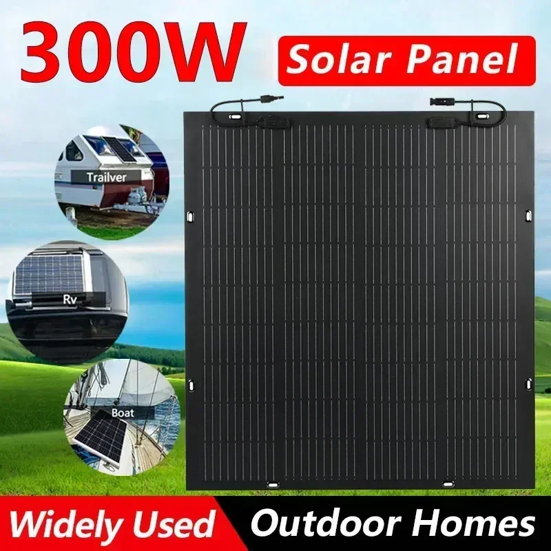 18V Flexible 300W Solar Panel +100A Controller+12000W Inverter Bendable Waterproof Monocrystalline Solars Panels for RV Boat