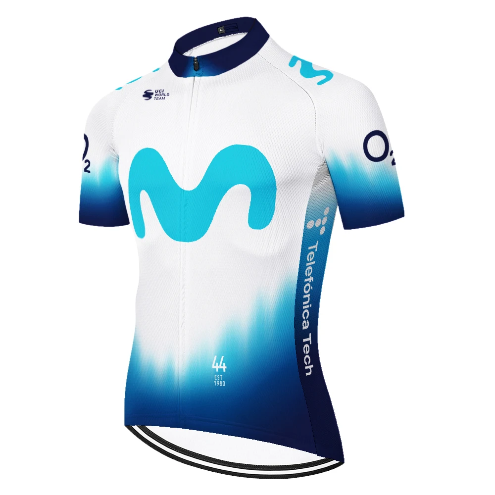 Movistar サイクリングジャージ夏用レーシングサイクリングウェア Ropa